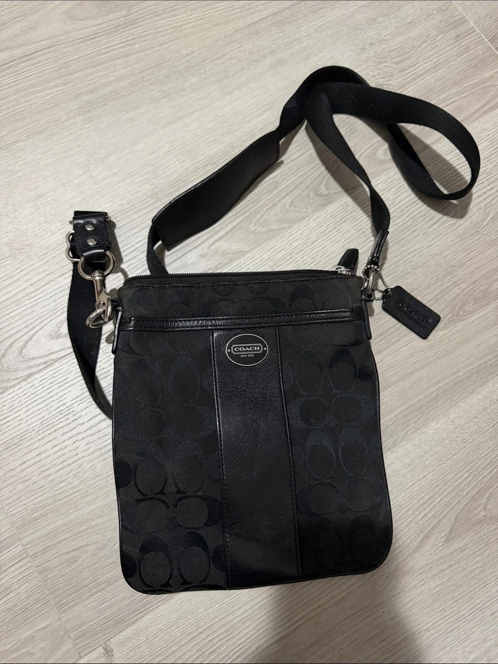 Coach Black Signature Messenger Crossbody